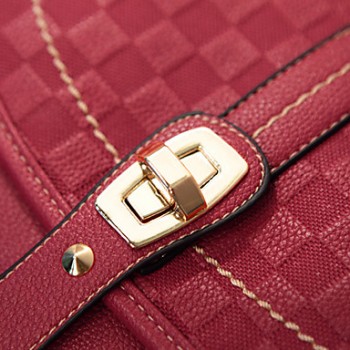 Lady's Fashion Check Satchel/Crossbody Bag 